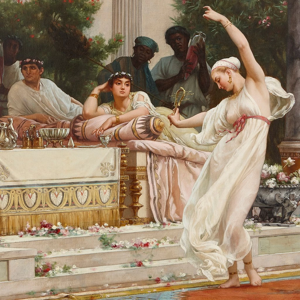 Un pasto da Lucullo, Triclinio estivo, 1877 - dettaglio 1
